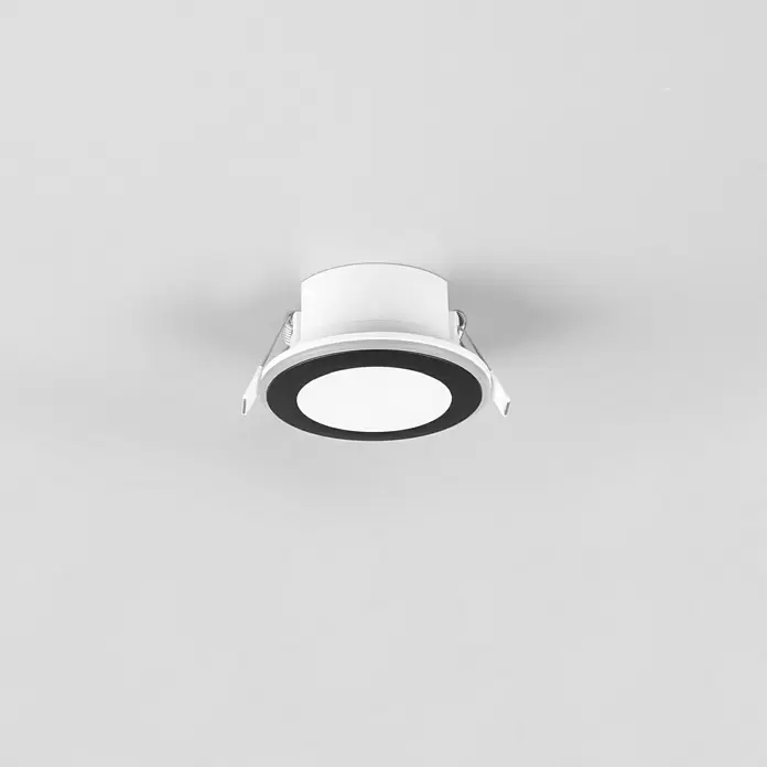 Trio Leuchten LED-Einbauleuchte rund Aura - 5 W, Ø x H: 82 mm x 4 cm, Schwarz - Stimmungsaufnahme