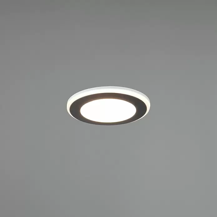 Trio Leuchten LED-Einbauleuchte rund Aura - 5 W, Ø x H: 82 mm x 4 cm, Schwarz - Stimmungsaufnahme