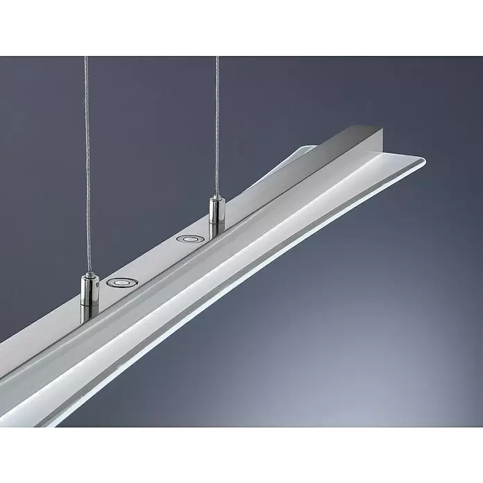 Reality Leuchten LED-Pendelleuchte Smash - 18 W, L x B x H: 12 x 100 x 150 cm, Nickel - Detailaufnahme