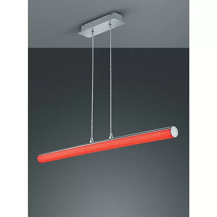 Reality Leuchten LED-Pendelleuchte Leia - 10 W, L x B x H: 9 x 100 x 150 cm, Chrom - Stimmungsaufnahme
