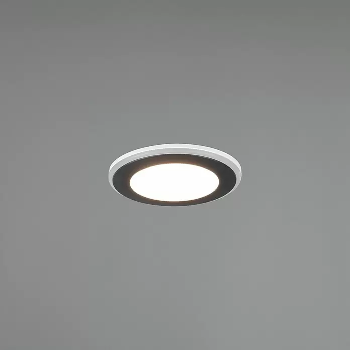 Trio Leuchten LED-Einbauleuchte rund Aura - 5 W, Ø x H: 82 mm x 4 cm, Schwarz - Stimmungsaufnahme