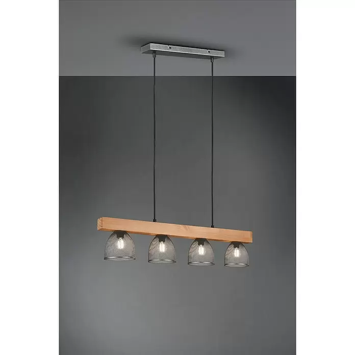Reality Leuchten Pendelleuchte Cestino - 28 W, L x B x H: 12 x 75 x 150 cm, Nickel, E14 - Stimmungsaufnahme