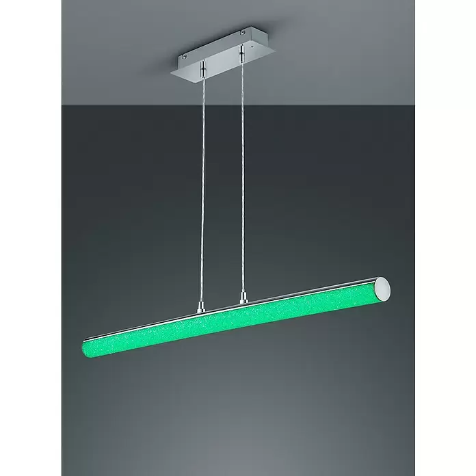 Reality Leuchten LED-Pendelleuchte Leia - 10 W, L x B x H: 9 x 100 x 150 cm, Chrom - Stimmungsaufnahme