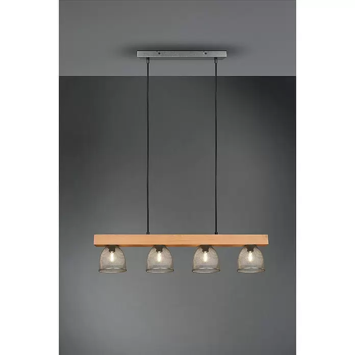 Reality Leuchten Pendelleuchte Cestino - 28 W, L x B x H: 12 x 75 x 150 cm, Nickel, E14 - Stimmungsaufnahme