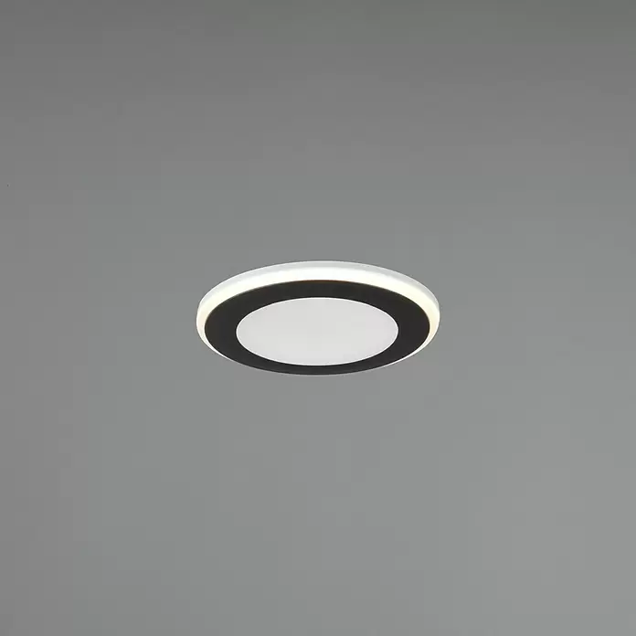 Trio Leuchten LED-Einbauleuchte rund Aura - 5 W, Ø x H: 82 mm x 4 cm, Schwarz - Stimmungsaufnahme