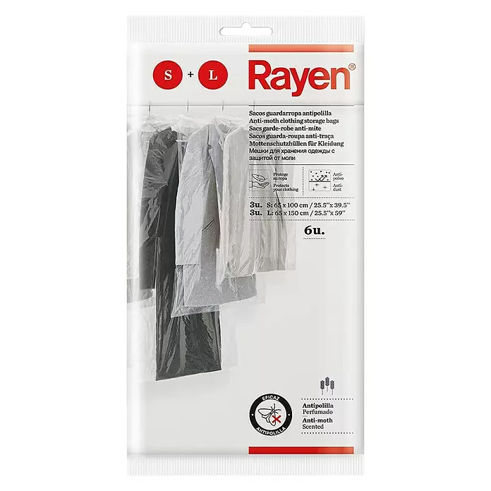 Rayen Bolsa para ropa con antipolilla - 6 uds. - Vista frontal