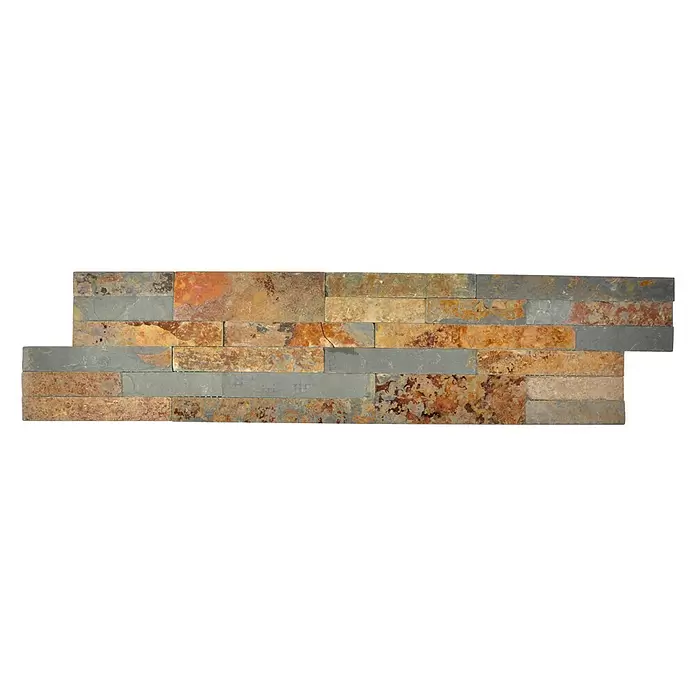 Zelfklevend mozaïek natuursteen tegel SAM 4WV7R - 15 x 60 cm, Leisteen, Beige / Bruin - Bovenaanzicht