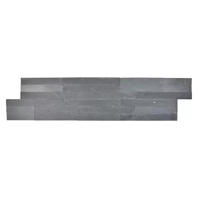 Zelfklevend mozaïek natuursteen tegel SAM 4WV9S - 15 x 60 cm, Leisteen, Zwart - Bovenaanzicht