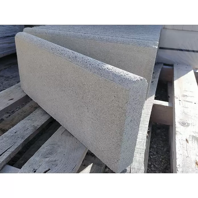 BHS Cataluña Bordillo Redondo - 50 x 5 x 20 cm, Gris, Hormigón - Foto ambiente