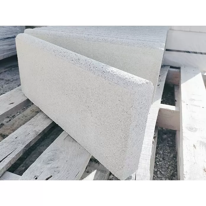 BHS Cataluña Bordillo Redondo - 50 x 5 x 20 cm, Blanco, Hormigón - Foto ambiente