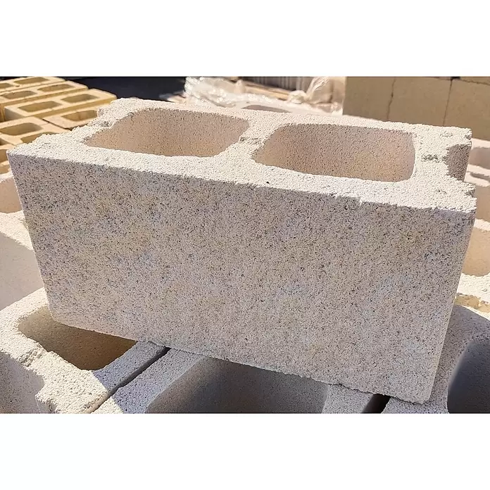 BHS Cataluña Bloque de hormigón poroso caravista Split - 40 x 20 x 20 cm, Blanco, Hormigón - Foto ambiente