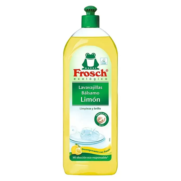 Frosch Limpiador lavavajillas eco bálsamo Limón - 750 ml, Botella - Vista frontal