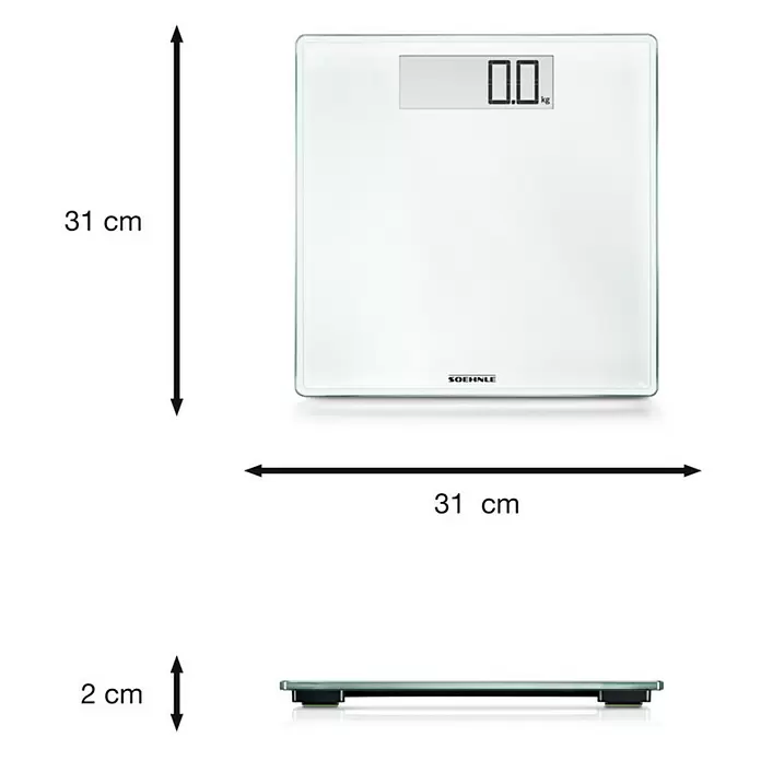 Báscula digital Style Sense Comfort 100 - Digital, Carga soportada: 180 kg - Dibujo técnico