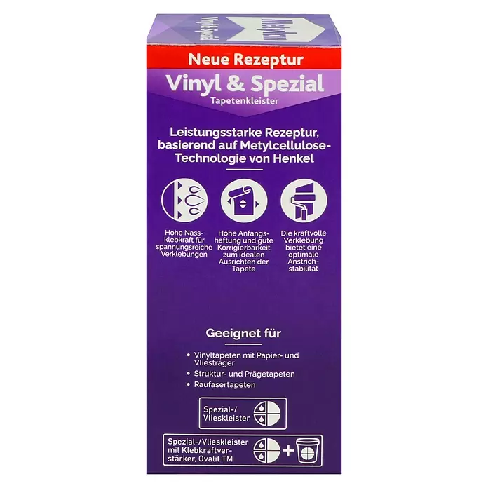 Metylan Tapetenkleister Vinyl & Spezial - 180 g - Rechte Seitenansicht