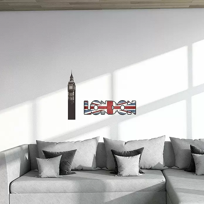 Adhesivos decorativos - London, Azul/Rojo/Negro/Blanco, 67 x 47 cm - Foto ambiente
