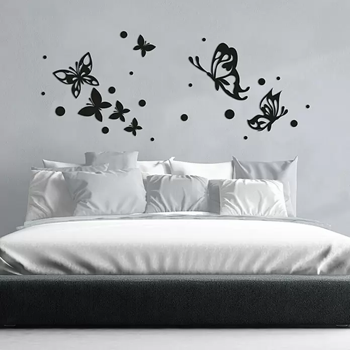 Adhesivos decorativos foam Mariposas - Mariposas, Negro, 14 x 28,5 cm - Foto ambiente