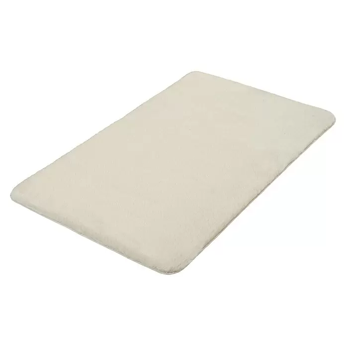Badteppich Cony - 60 x 100 cm, Beige, 100% Polyester - Diagonale Ansicht