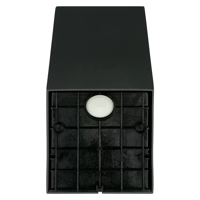 Starlux LED-Sensor-Außenwandleuchte Genova - 9,5 W, L x B x H: 105 x 100 x 164 mm, Silbergrau, Opal, Warmweiß - Rückansicht