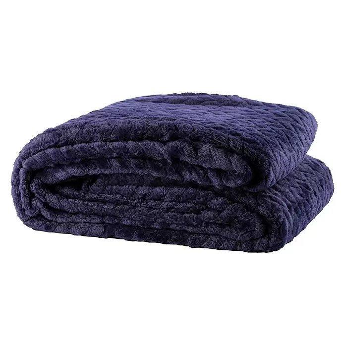 Plaid Suiza - 130 x 150 cm, Azul, Rectangular - Vista frontal