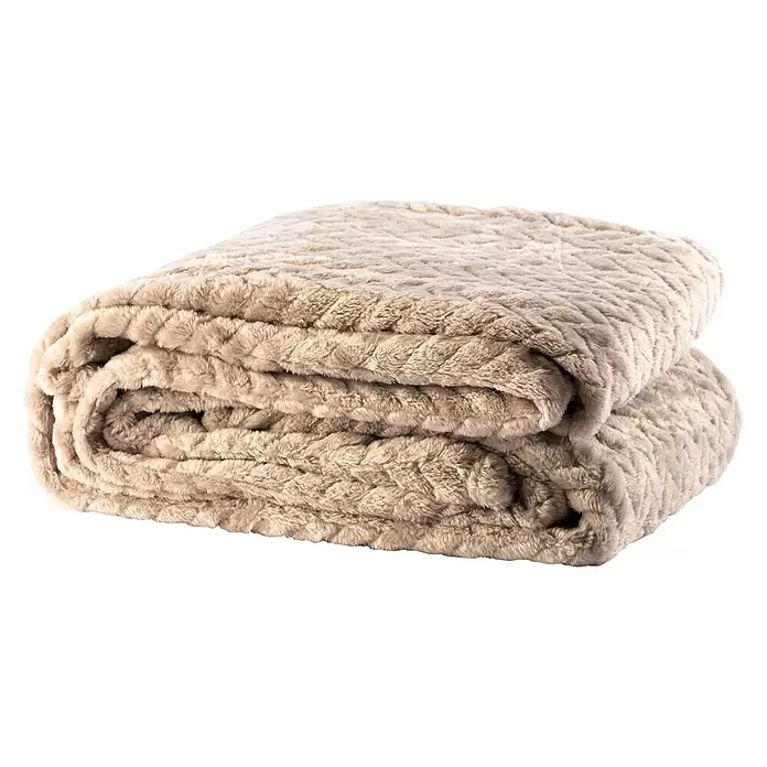 Plaid Suiza - 130 x 150 cm, Gris, Rectangular - Vista frontal