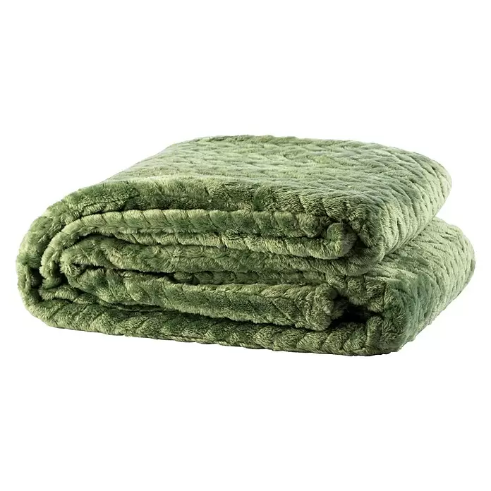 Plaid Suiza - 130 x 150 cm, Verde, Rectangular - Vista frontal