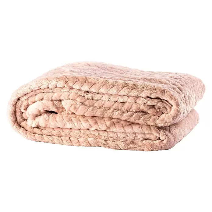 Plaid Suiza - 130 x 150 cm, Rosa, Rectangular - Vista frontal