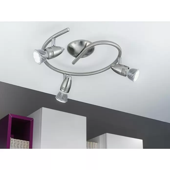 Eglo LED-Deckenstrahler MAGNUM-LED - 9 W, L x B x H: 25,5 x 0 x 295 cm, Nickel-matt/Chrom, 3 Stk. - Stimmungsaufnahme