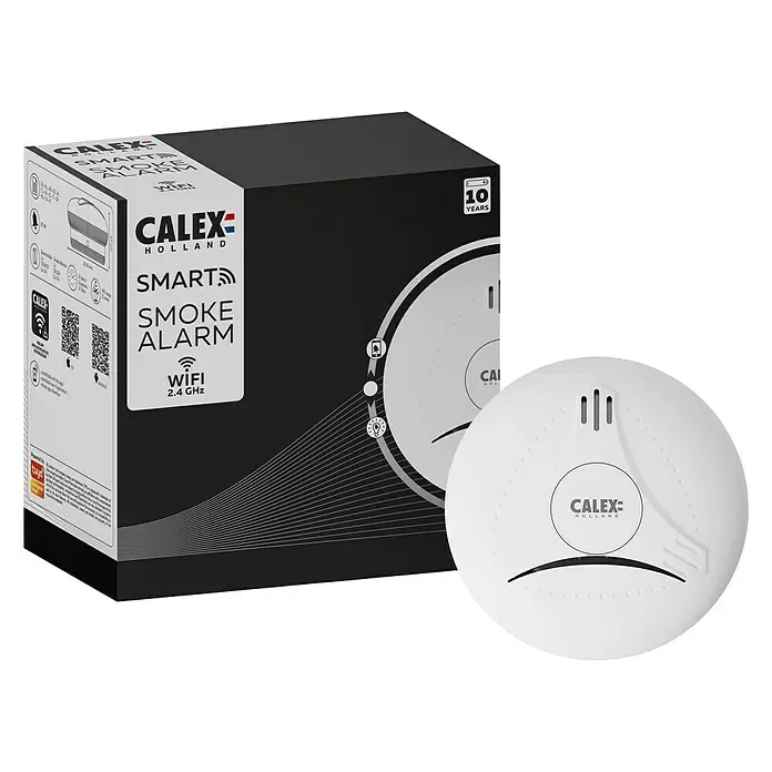 Calex Draadloze rookmelder Smart - Diameter: 110 mm, Alarmsignaal: 85 dB - Diagonaal zicht