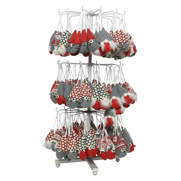 Adornos del árbol de Navidad - Rojo, Gris, Blanco, 1 ud. - Vista frontal