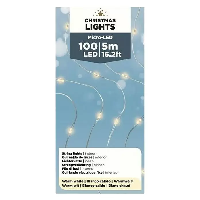 Guirnalda luminosa LED Int - Para interior, 495 cm, 100 luces, Color de luz: Blanco cálido - Vista frontal
