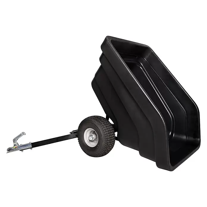 Rasentraktor-Anhänger Greenline - L x B x H: 167 x 77 x 91 cm, Fassungsvermögen: 300 l, Schwarz - Diagonale Ansicht