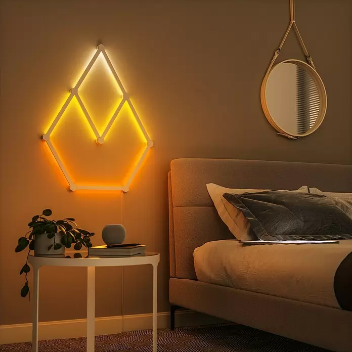 Nanoleaf LED-Lichtleiste Lines Erweiterung 3er - 2 W, Weiß, Länge: 27,85 cm, RGBW - Stimmungsaufnahme
