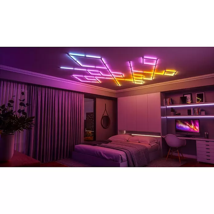 Nanoleaf LED-Lichtleiste Lines Erweiterung 3er - 2 W, Weiß, Länge: 27,85 cm, RGBW - Stimmungsaufnahme