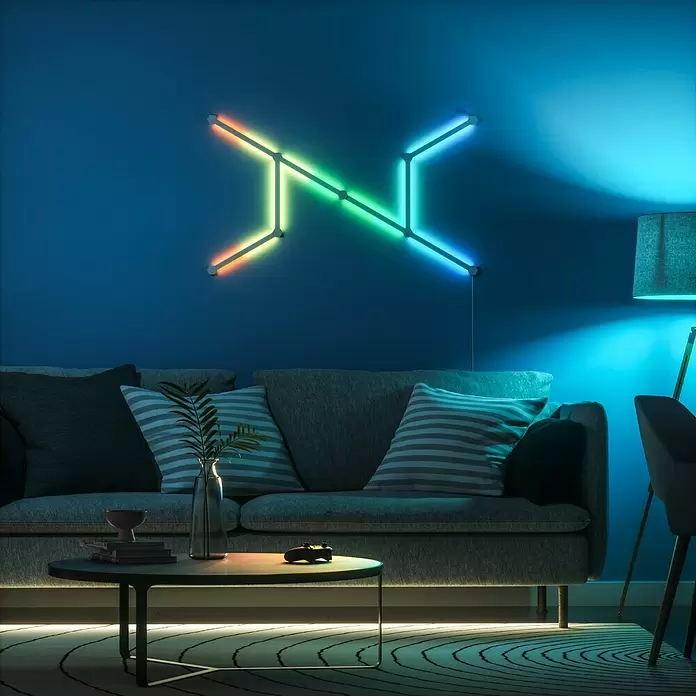 Nanoleaf LED-Lichtleiste Lines Erweiterung 3er - 2 W, Weiß, Länge: 27,85 cm, RGBW - Anwendungsbeispiel