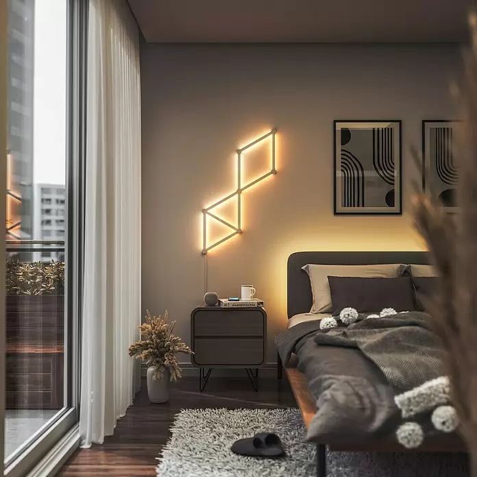 Nanoleaf LED-Lichtleiste Lines Erweiterung 3er - 2 W, Weiß, Länge: 27,85 cm, RGBW - Anwendungsbeispiel