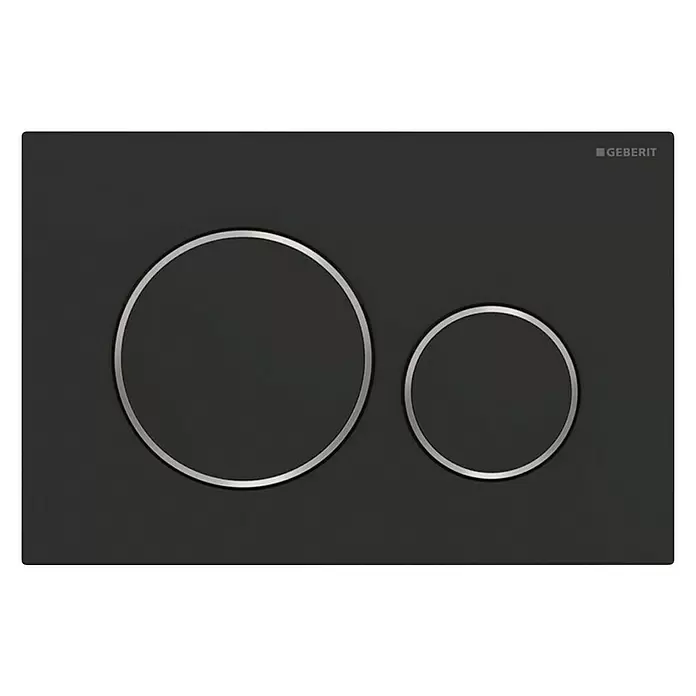 Geberit Bedieningsplaat Sigma 20 - Zwart, 2 spoelstanden - Vooraanzicht