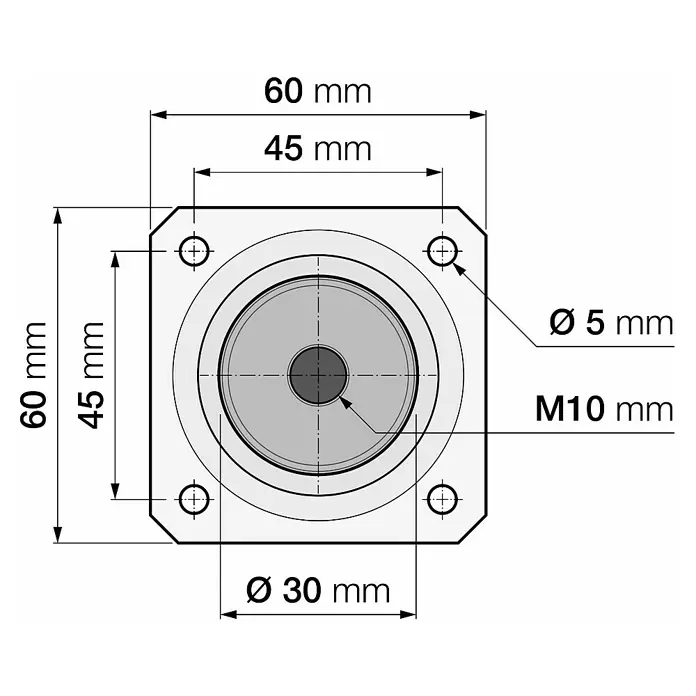 Möbelfuß - Ø x L: 30 x 400 mm, Weiß - Skizze