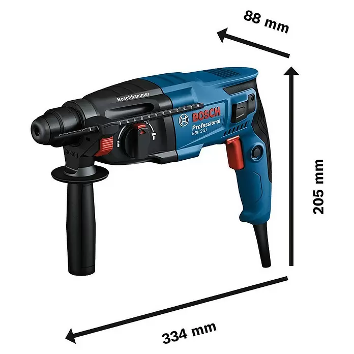 Bosch Professional Bohrhammer GBH 2-21 - 720 W, Einzelschlagstärke: 2 J - Skizze