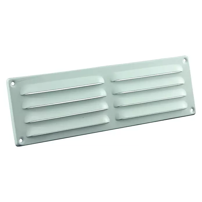 Nedco Schoepenrooster - Aluminium, 300 x 90 mm, Wit - Diagonaal zicht