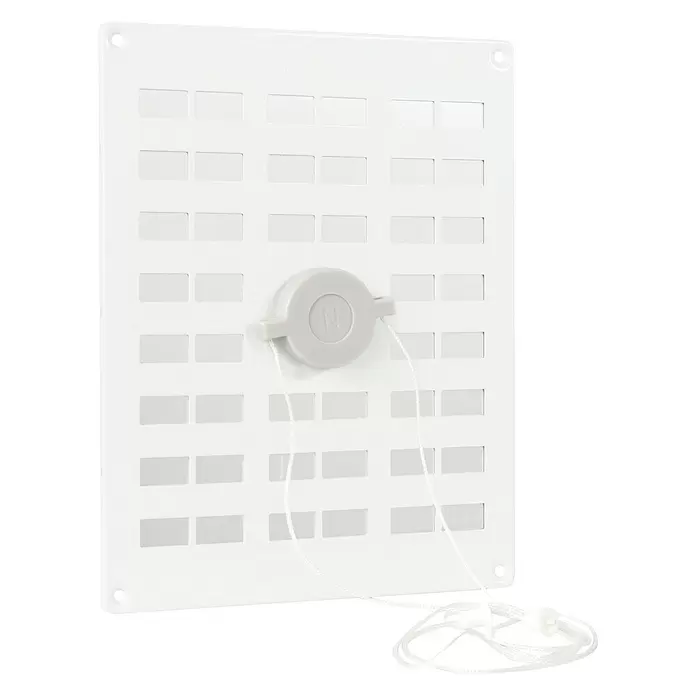 Nedco Ventilatierooster - 200 x 250 mm, Wit - Diagonaal zicht