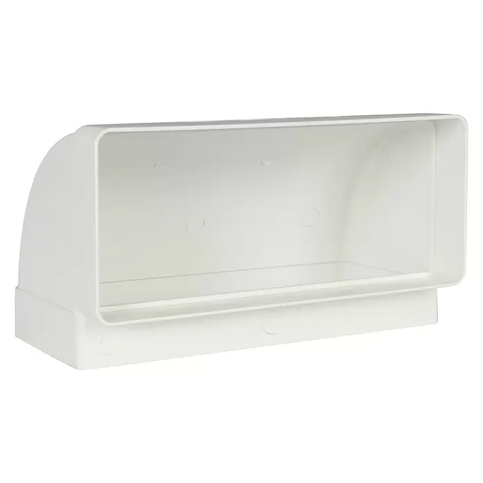 Nedco Hoekstuk Verticaal - 90 °, Afmeting aansluitstukken: 220 x 90 mm, Kunststof, Wit - Diagonaal zicht