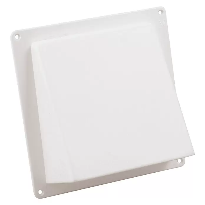 Nedco Gevelklep - Diameter aansluitstukken: 150 mm, Wit - Diagonaal zicht