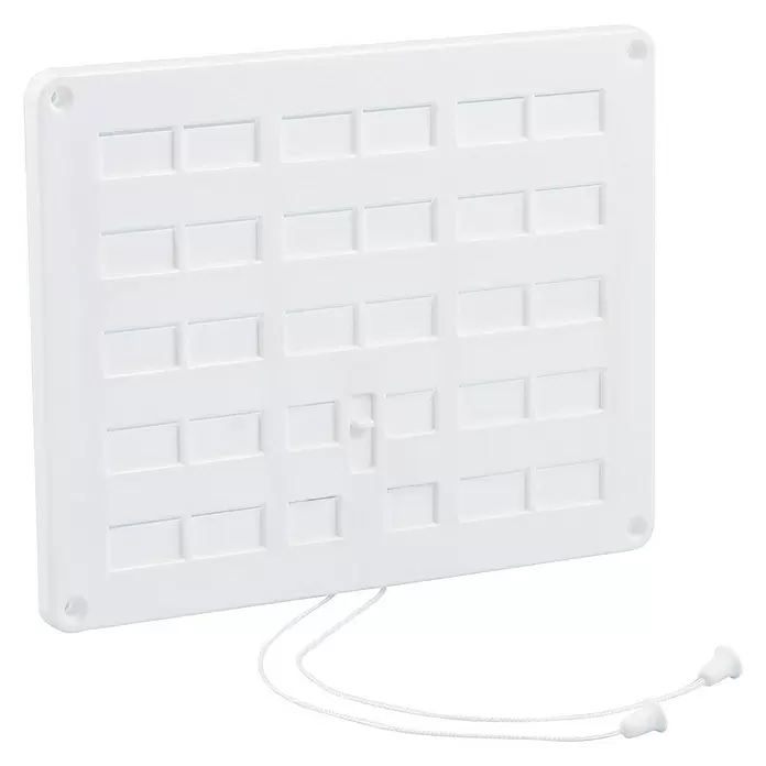 Nedco Ventilatierooster - Wit, b x h: 250 x 200 mm, Kunststof - Diagonaal zicht