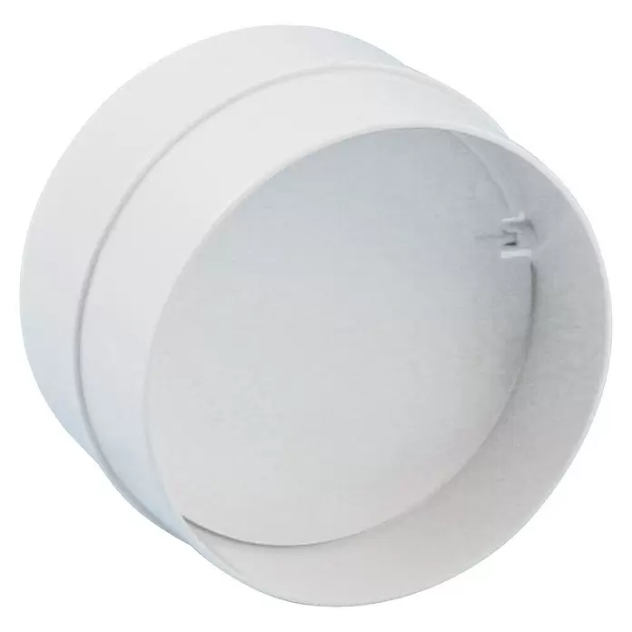 Nedco Buisverbinder met Terugslagklep - Diameter: 150 mm, Kunststof, Wit - Diagonaal zicht