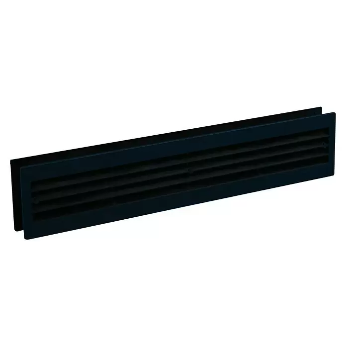 Nedco Deurventilatierooster - Zwart, b x h: 455 x 90 mm, Kunststof - Diagonaal zicht