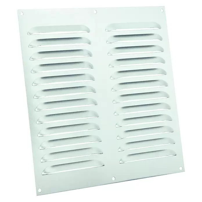 Nedco Schoepenrooster - Aluminium, 250 x 250 mm, Blank aluminium - Diagonaal zicht