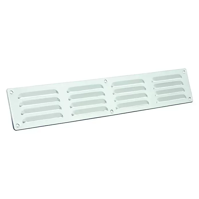 Nedco Schoepenrooster - Aluminium, 495 x 90 mm, Blank aluminium - Diagonaal zicht