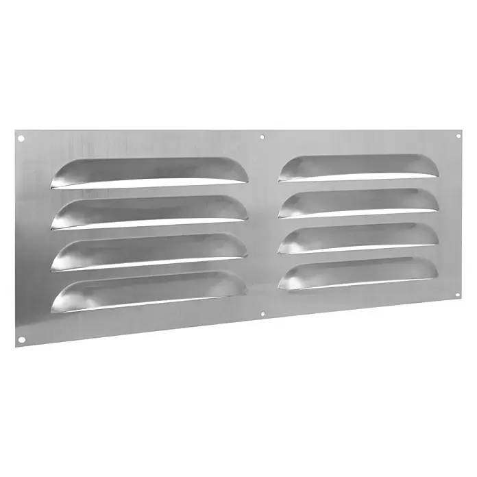Nedco Schoepenrooster - Blank Aluminium, b x h: 500 x 200 mm, Aluminium - Diagonaal zicht