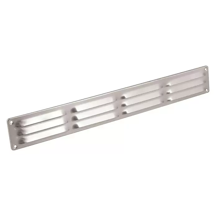 Nedco Schoepenrooster - Aluminium, 500 x 65 mm, Blank aluminium - Diagonaal zicht