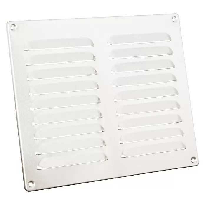 Nedco Schoepenrooster - Aluminium, 250 x 200 mm, Blank aluminium - Diagonaal zicht